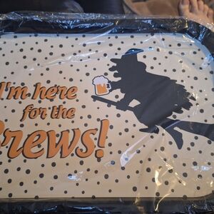Halloween Witch Serving Tray in Black and Orange